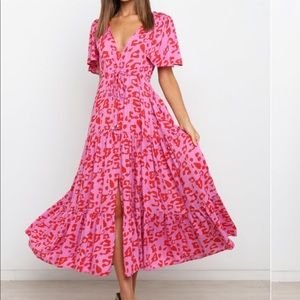 Petal and Pup barbis red/pink leopard cheetah dress